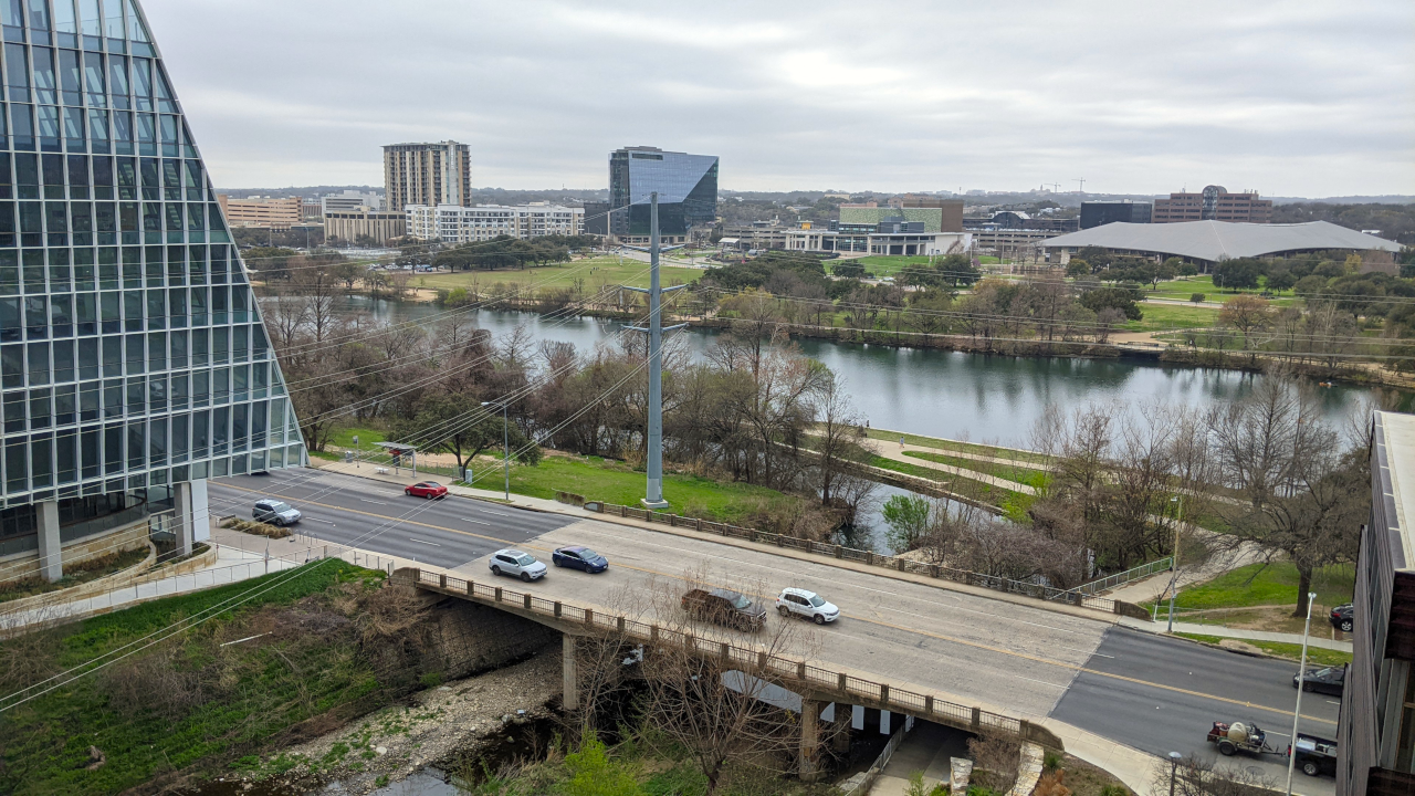 Aerial shot of downtown Austin.