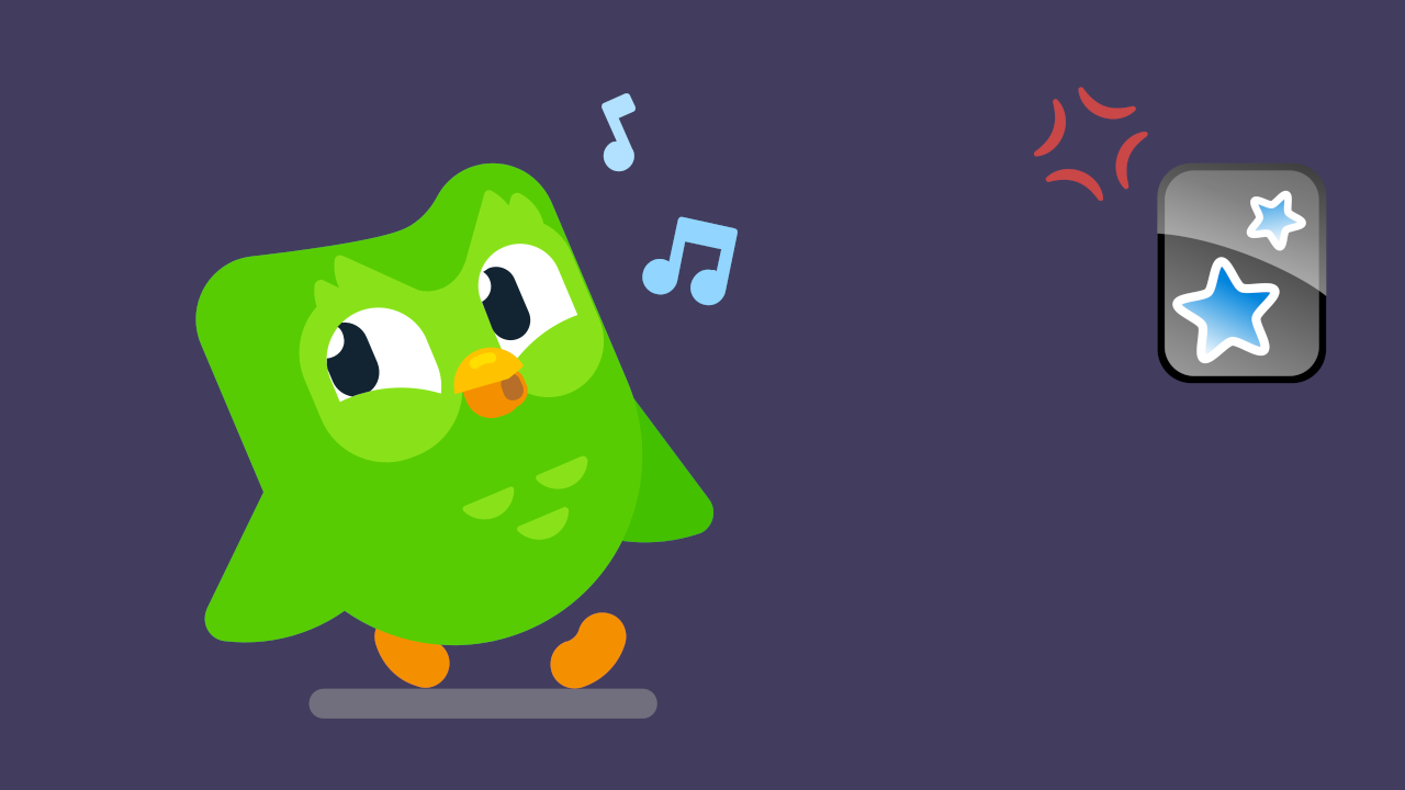 Duolingo bird whistling on the foreground, Anki logo with an angry emoticon on the background.
