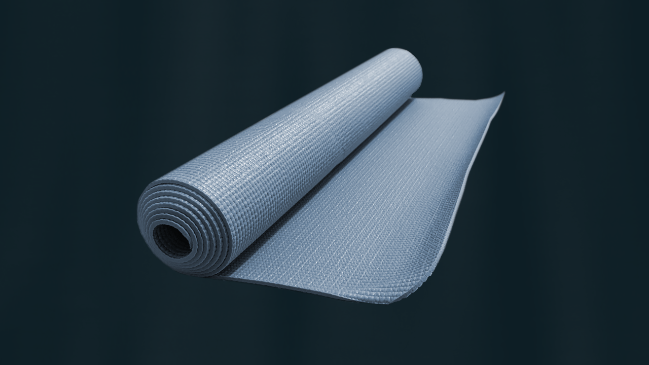 A rolled up yoga mat.