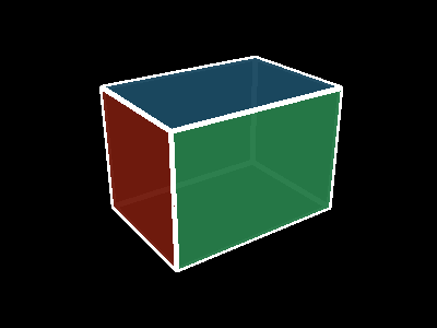 Colored slice of 4D cube rotated 45° on ZW